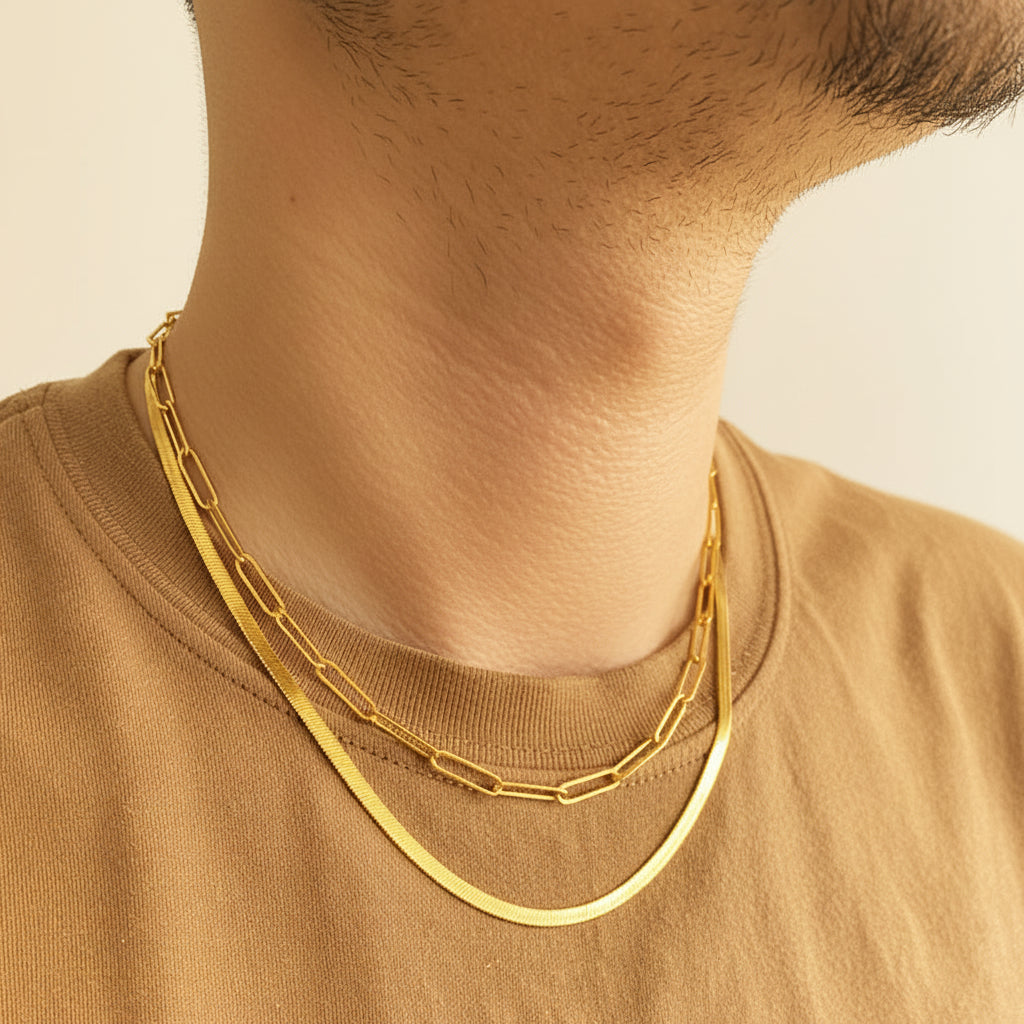 Skyler Gold Flat Snake Necklace