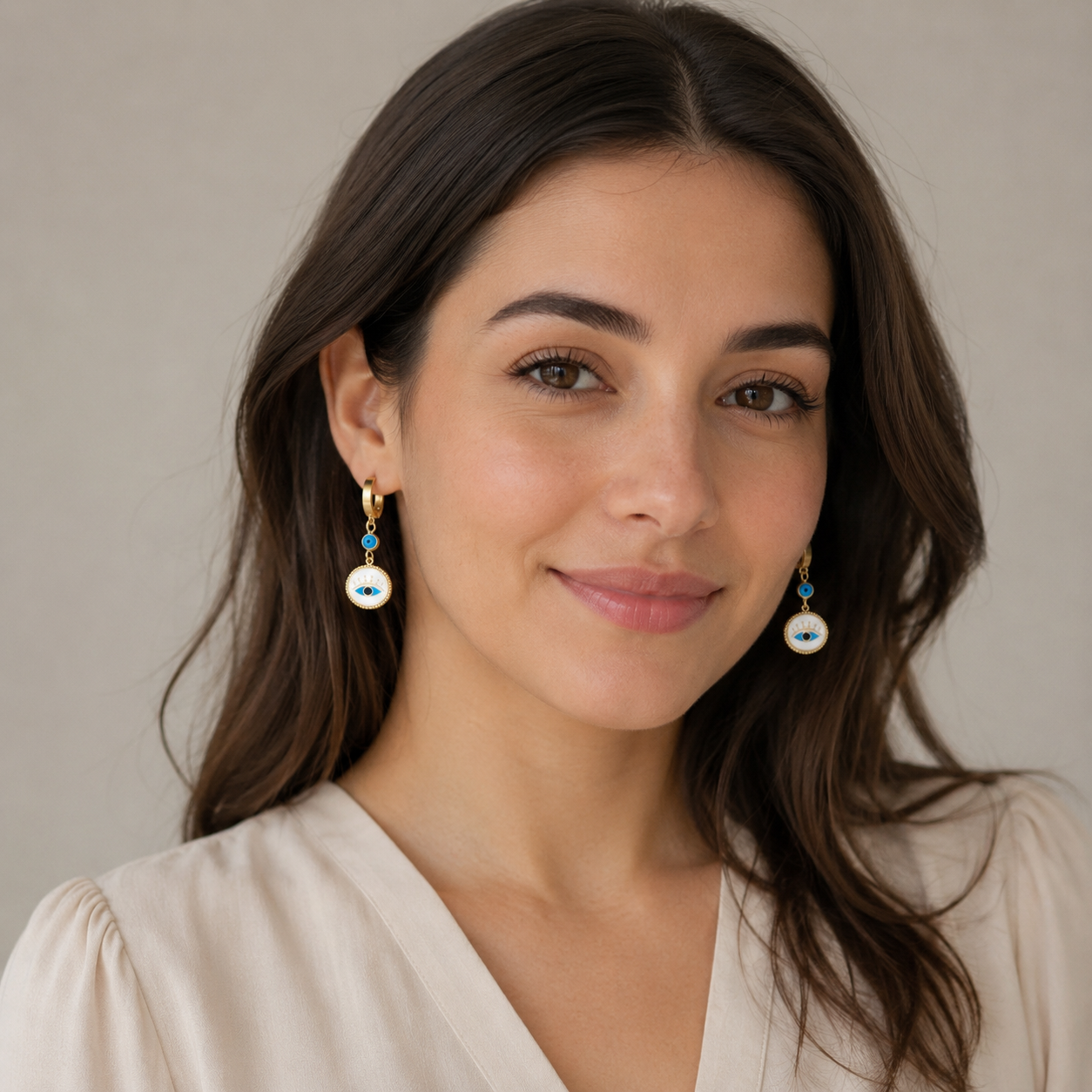 Farah Evil Eye Drop Earrings