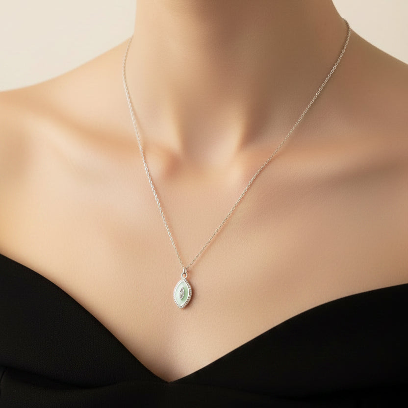 Mother of Pearl Evil Eye Necklace