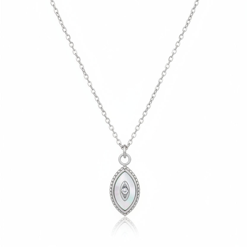 Mother of Pearl Evil Eye Necklace