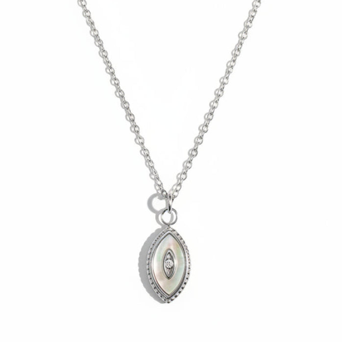 Mother of Pearl Evil Eye Necklace