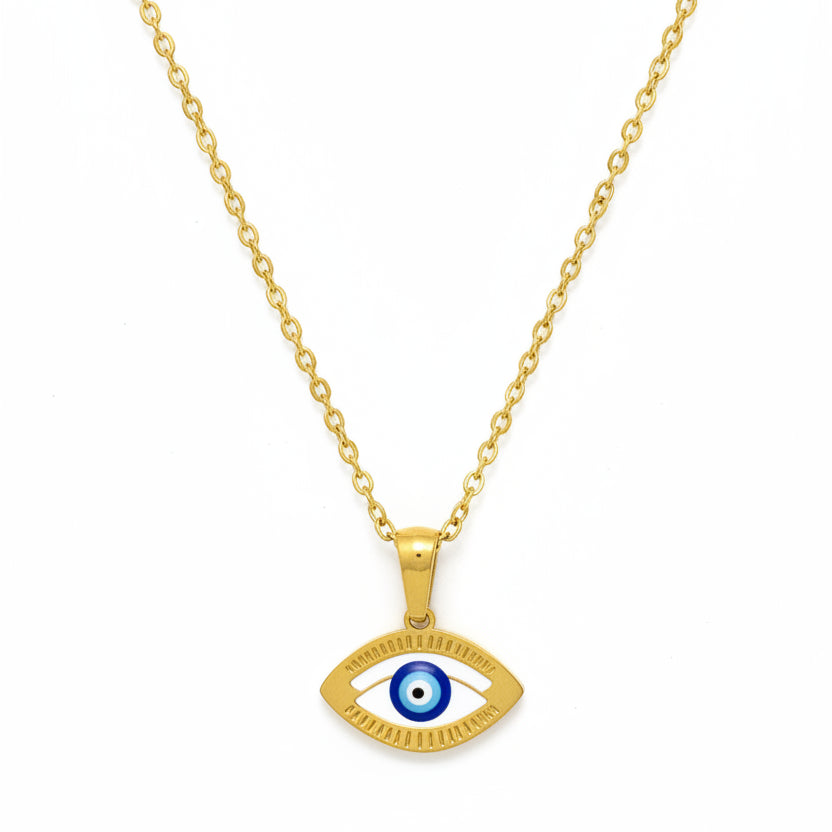 Dalia White Evil Eye Necklace
