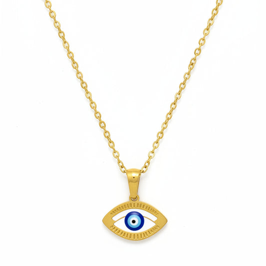 Dalia White Evil Eye Necklace