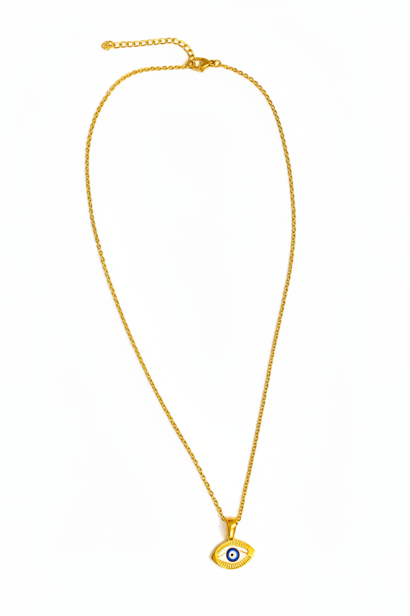 Dalia White Evil Eye Necklace