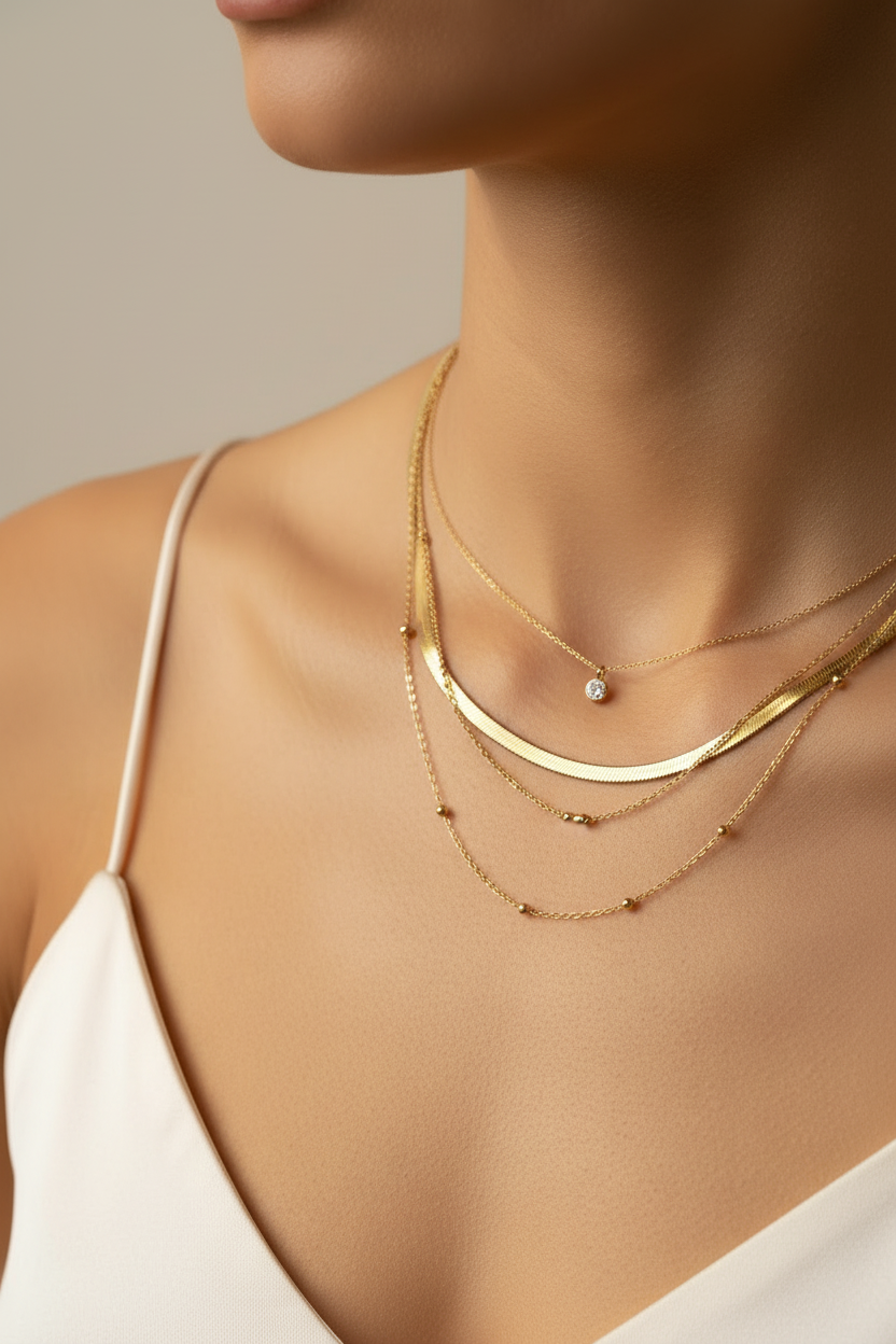 Skyler Gold Flat Snake Necklace
