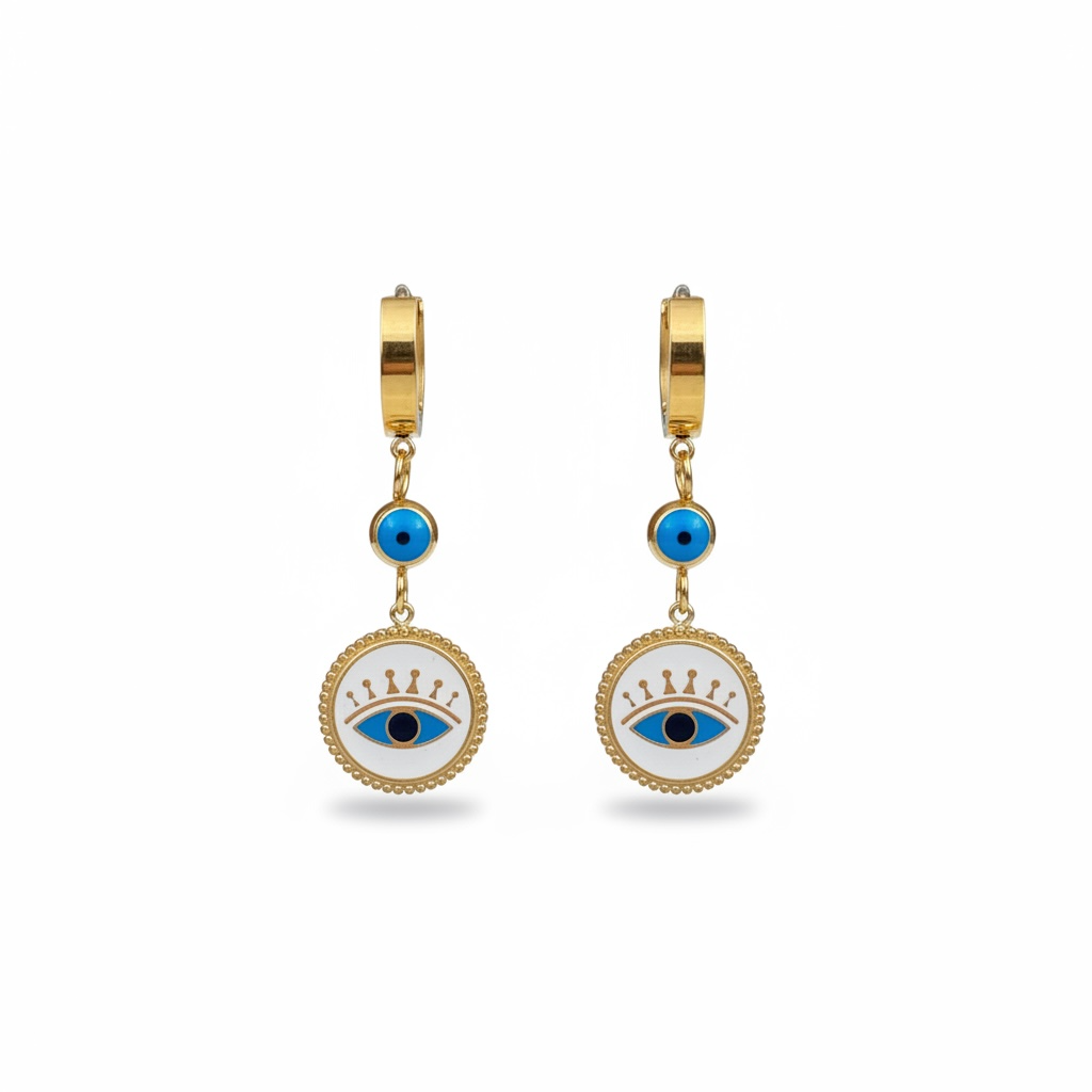 Farah Evil Eye Drop Earrings
