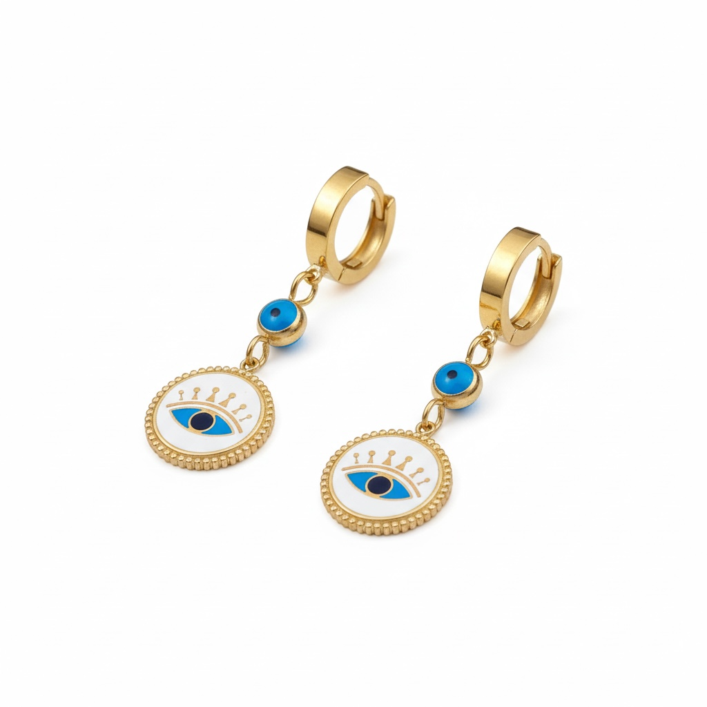 Farah Evil Eye Drop Earrings